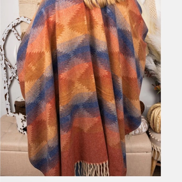 Multicolor Geometric Patterned Shawl - Picture 2 of 4